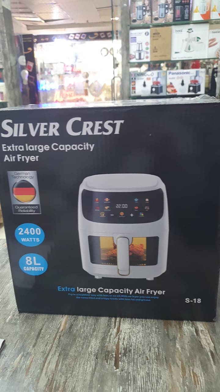 New) Silver Crest Glass Window Air Fryer - 8 Ltr Capacity 0