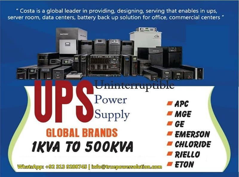 Eaton | APC | Emerson | Riello UPS 100KVA 2000KVA - 3000KVA Stabilizer 10