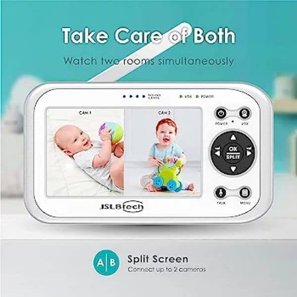 JSLBtech Baby monitor Cameras Two-Way Talk,Long Range,Temperature 1