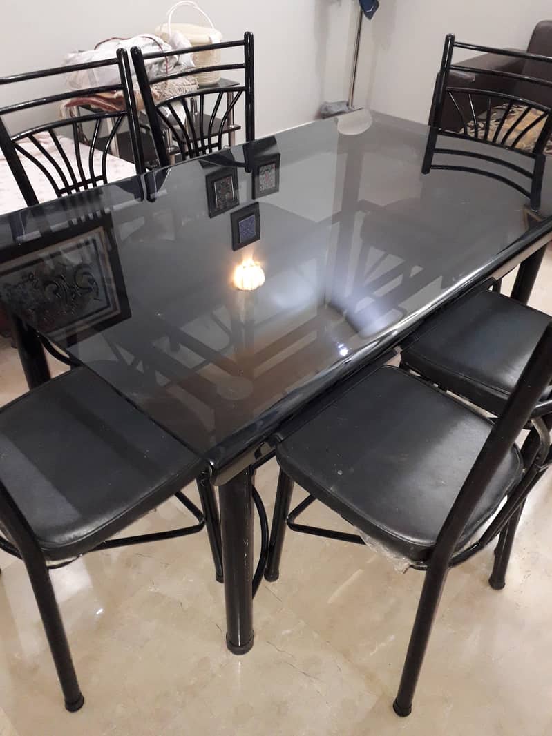 Stunning Black Mirror Dining Table Set 6 Seats 0