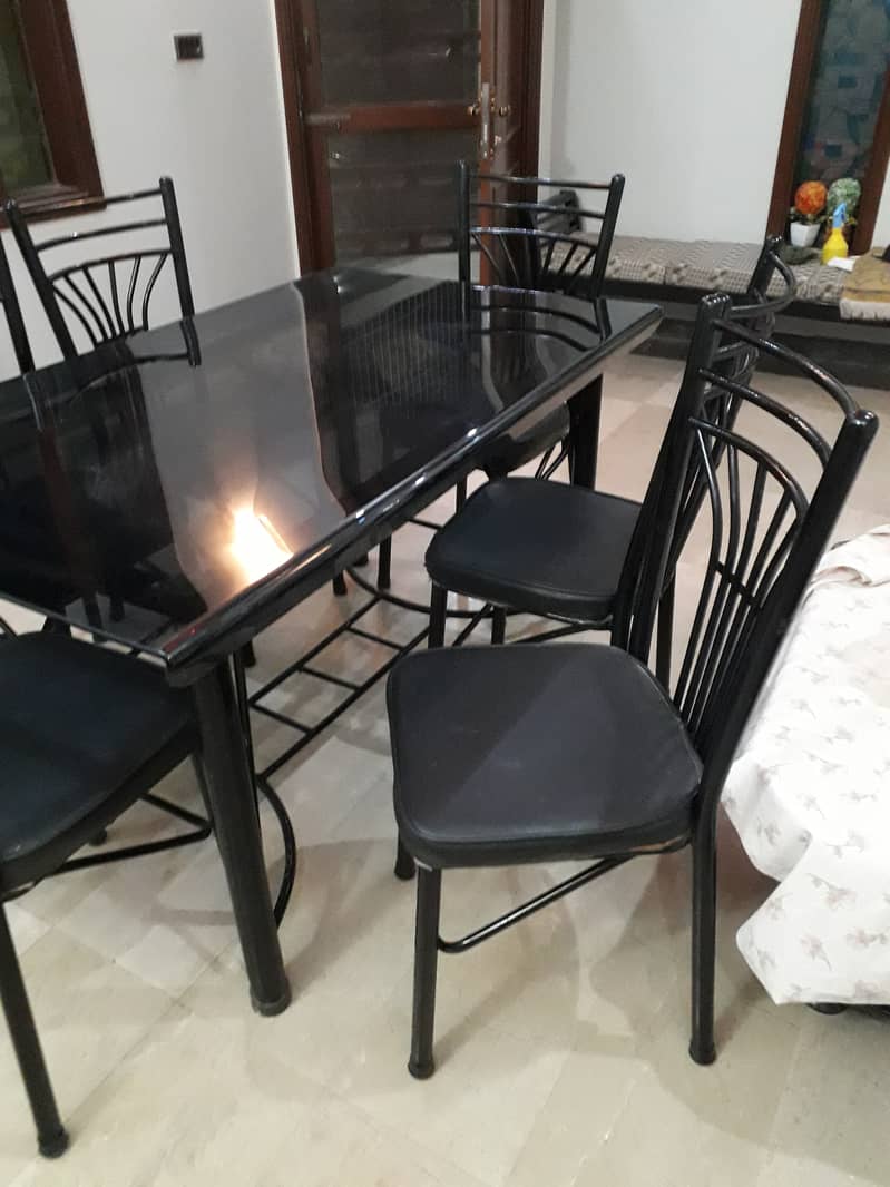 Stunning Black Mirror Dining Table Set 6 Seats 2