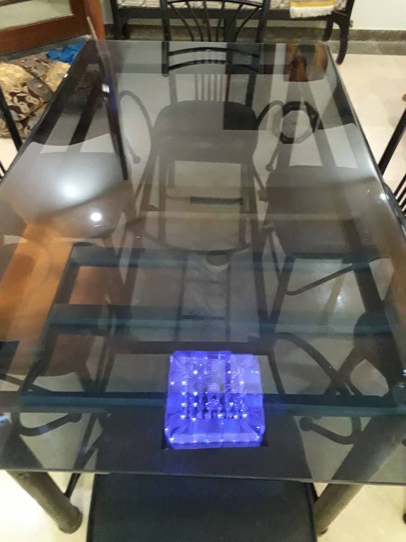 Stunning Black Mirror Dining Table Set 6 Seats 3