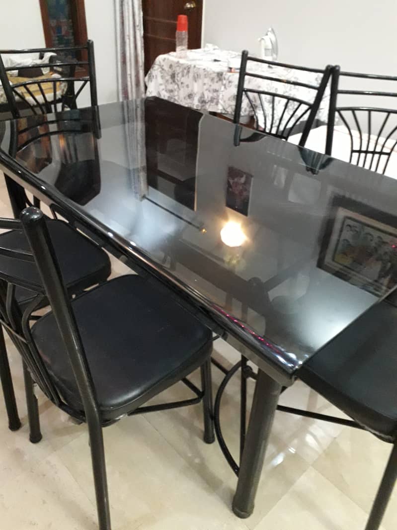 Stunning Black Mirror Dining Table Set 6 Seats 4