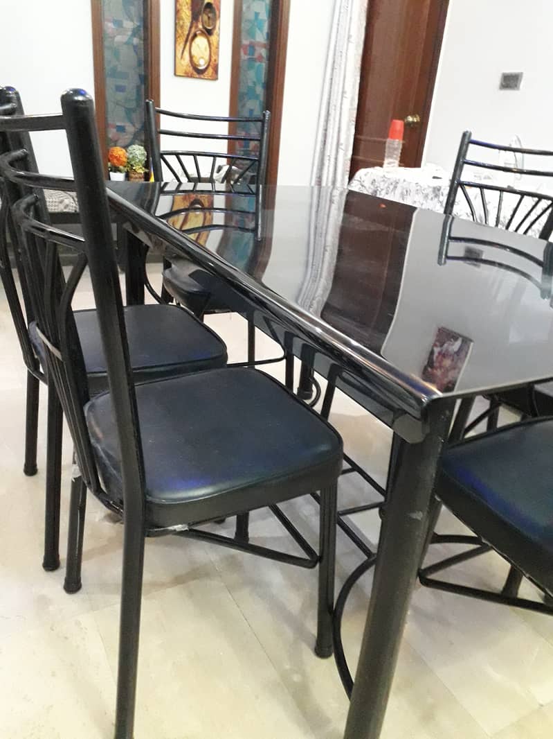 Stunning Black Mirror Dining Table Set 6 Seats 5