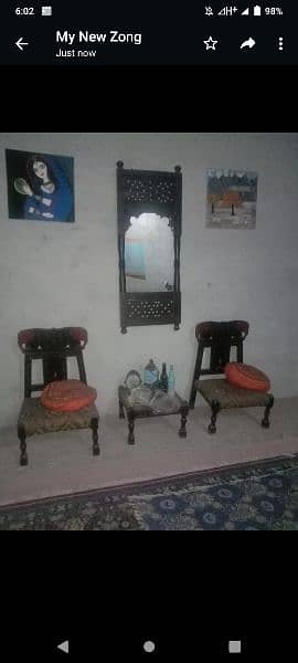 chair table mirror set 1