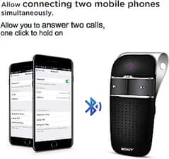 SOAIY S-32 Voice Commands Wireless Car Bluetooth Speakerphone Music