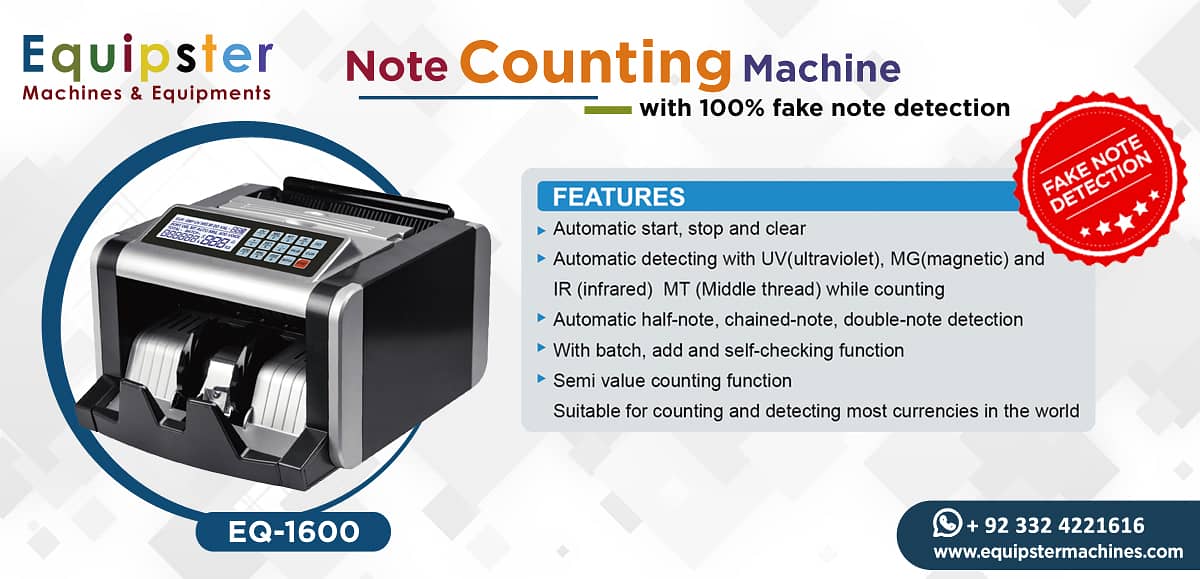 note counting machine with fake note detection with battery backup 15