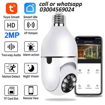 ptz Bulb Camera 1080p Wifi 360 Degree pix link Night Vision 0