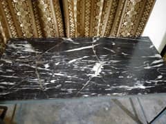 Iron Table with Marble Top, Marble cracked but strongly fixed