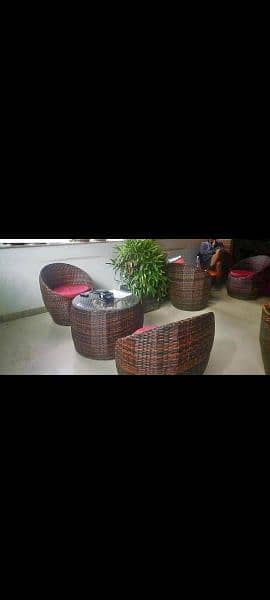 Rattan Patio Chairs, Cane Outdoor Furniture Set, Luxury sofa and cahir 6