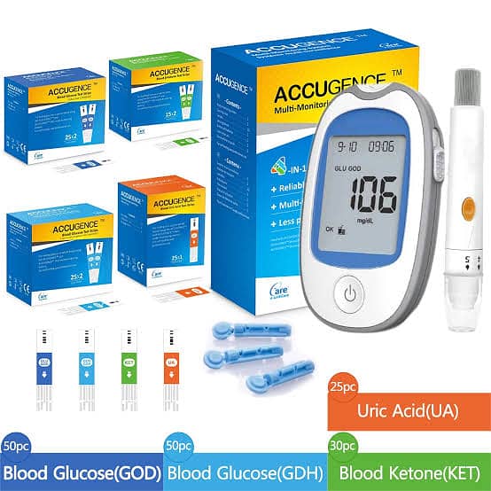 Accugence Glucometer 4-in-1 Testing Multimeter 0328. . 7950793 2