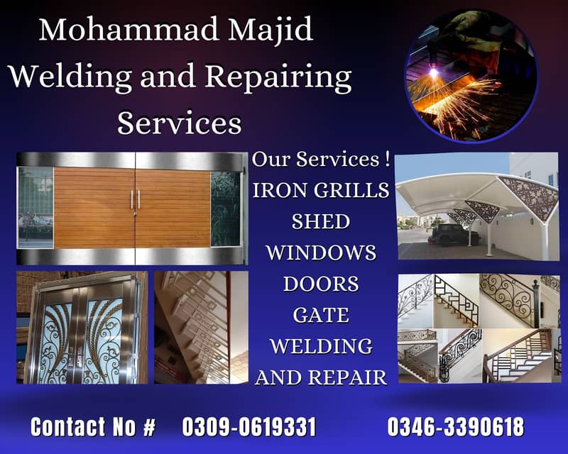 ALL TYPES OF GRILLS, SHED, WINDOWS, DOORS,IRON GATE WELDING AND REPAIR 0