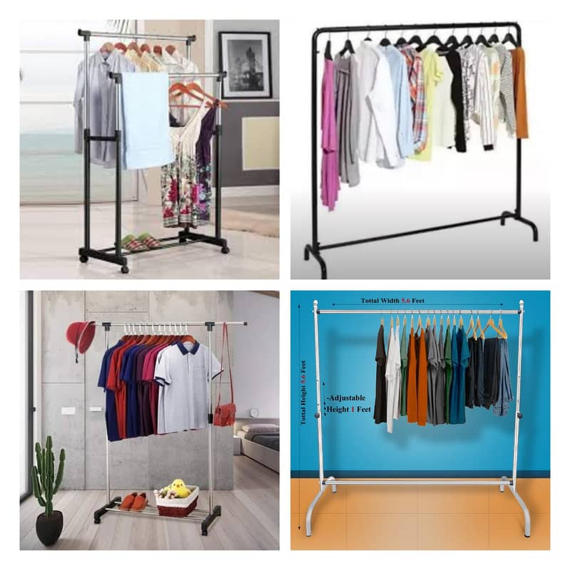 5 Ft Clothing Garment Rack with Shelves Metal Cloth Hanger 03020062817 0