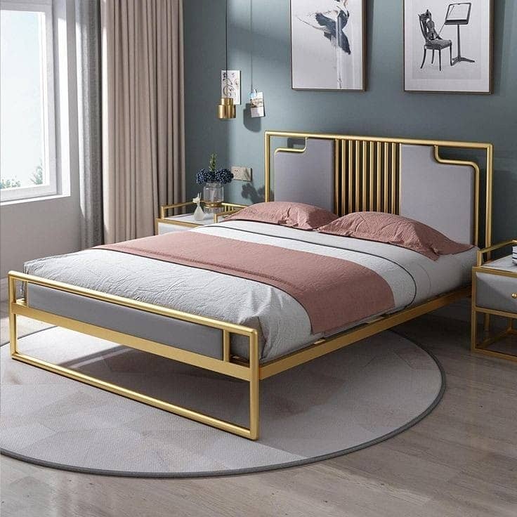 Iron bed / iron bed dressing side table / Double bed /Bed / Furniture ...