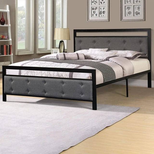 Iron double store bed