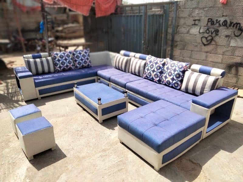 10 seater sofa with four stools 9