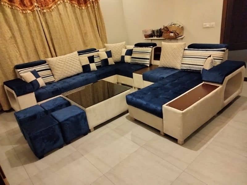 10 seater sofa with four stools 17