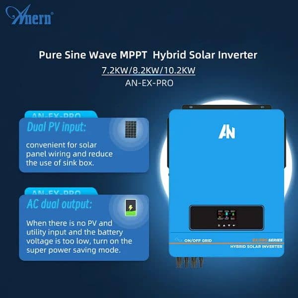10kw Hybrid Solar Inverter off/on Grid low frequency Anern 16