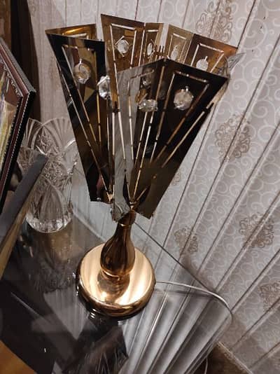 Royal Gold tulip style table lamp and candle stands