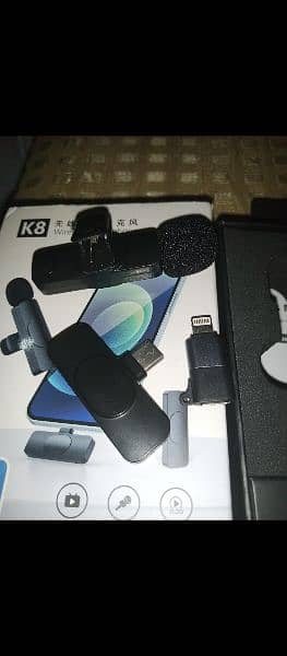 K8 Wireless YouTuber Mic Just Box Open Type C & Iphone 6