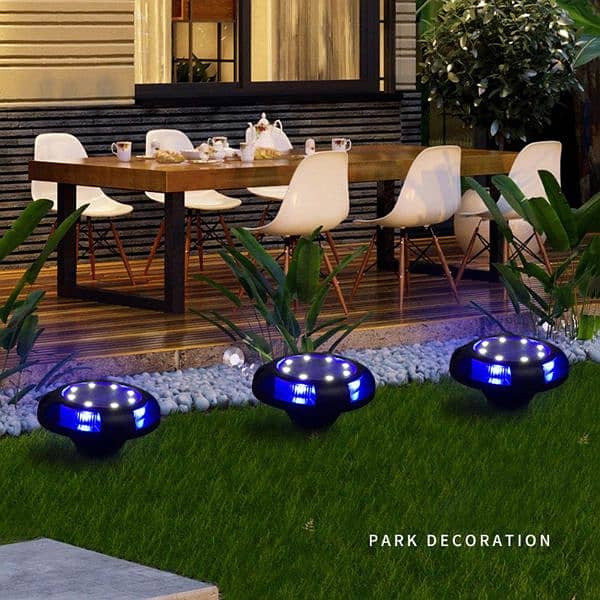 4Pack dual colour White+Blue)Solar Charge Outdoor Ground Buried Light 6