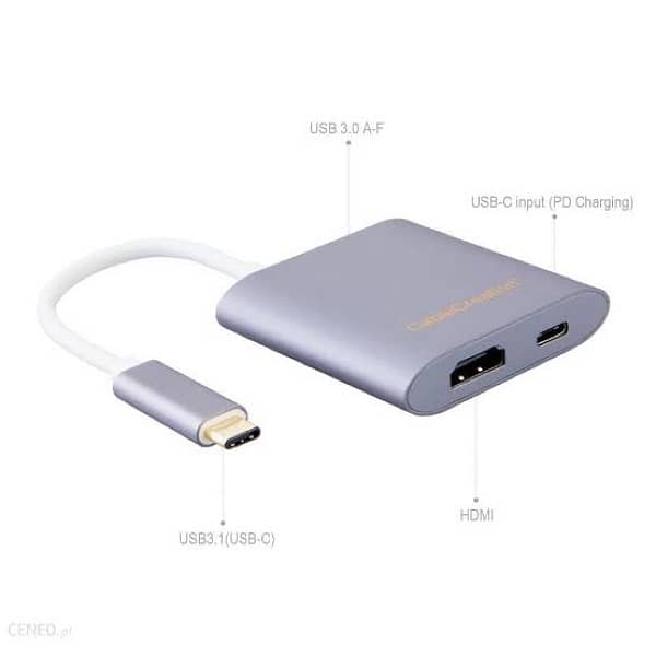 CableCreation USB 3.1 Type-C to HDMI+USB3.0+Type-C PD Charging Adapter 1
