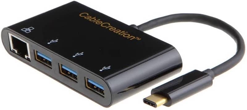 CableCreation USB-C to 3-Port USB 3.0 HUB with Ethernet Adapter 1