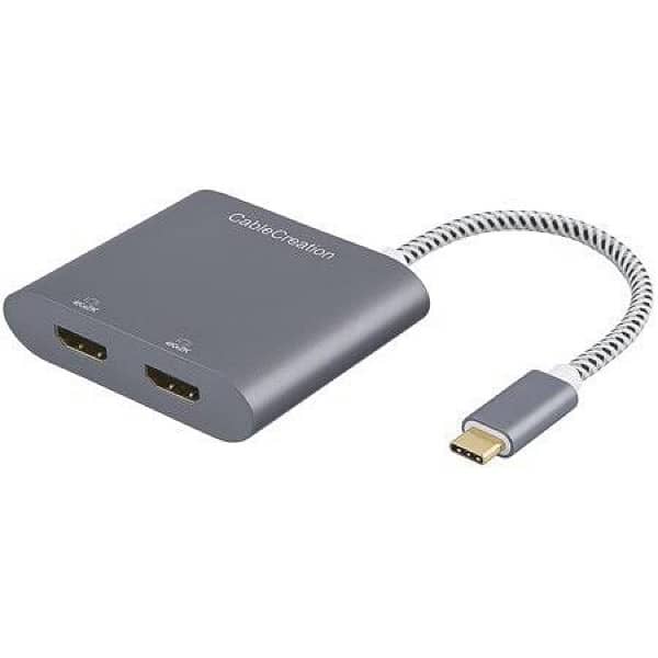 CableCreation Type-C Male to 2-Port HDMI (4K*2K, 30Hz/Female Adapter 1