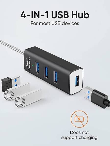 CableCreation USB  3.0 A Male to 4 Port USB HIB Cable 0.1M 0.33ft 1