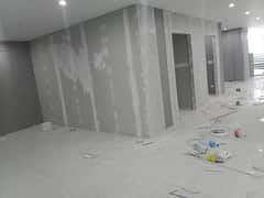 Gypsum partition wall. . . ceiling