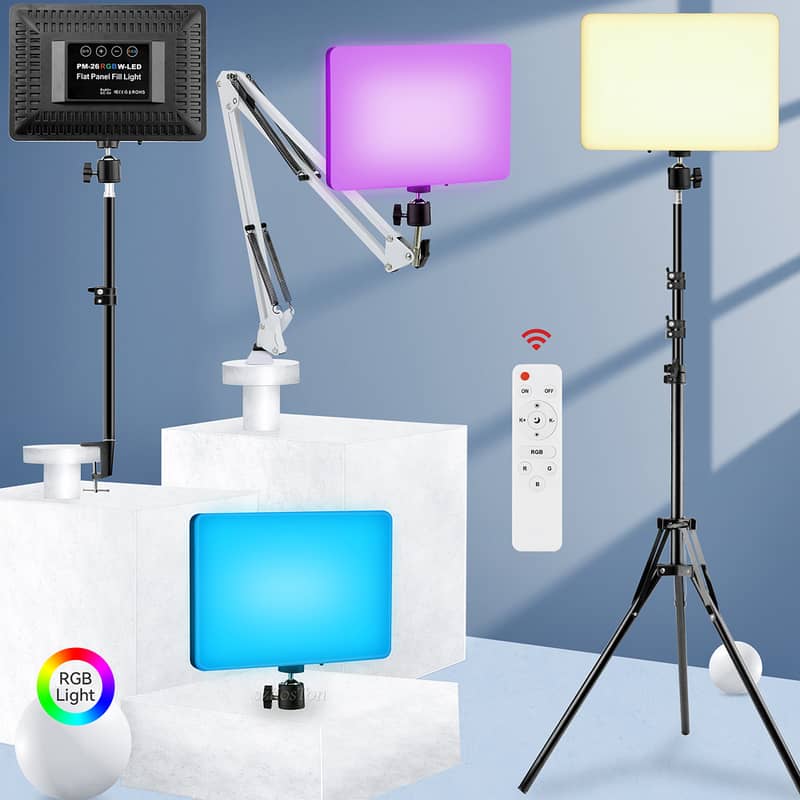 Pl-260 10" Photography Fill Light Diffrent Mics  Tripods Rong Lights 3