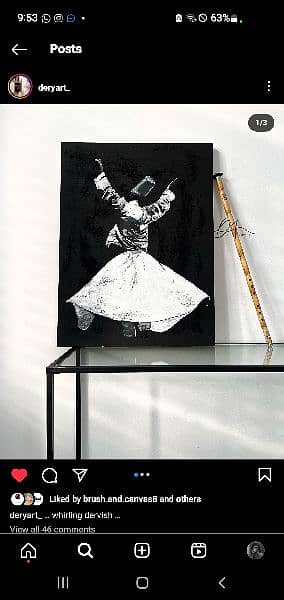 customized arabic calligraphy acrylic painting sufi/dervish whirling 5