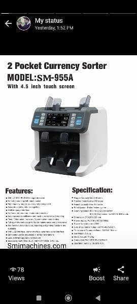 Cash currency Packet note counting machine in Pakistan,Mix value count 8