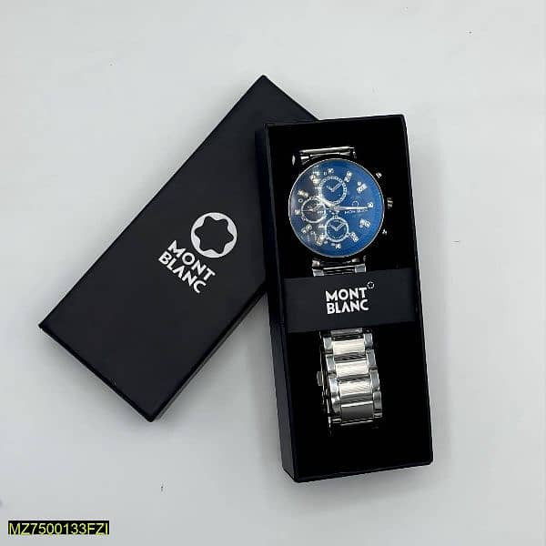 Mens stainless steel chronometer watch 1