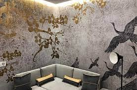 Wallpapers,pvc panels ,pvc doors, ceiling ,brick wall 03008991548 8