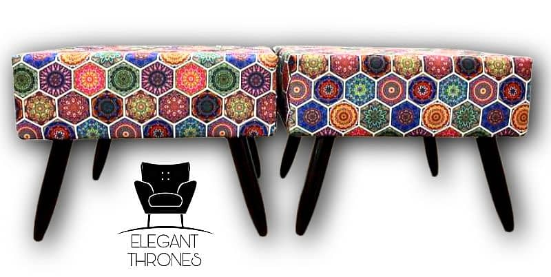 STOOLS/OTTOMAN PAIR AVAILABLE AT CHEAP PRICE (NEW) 5