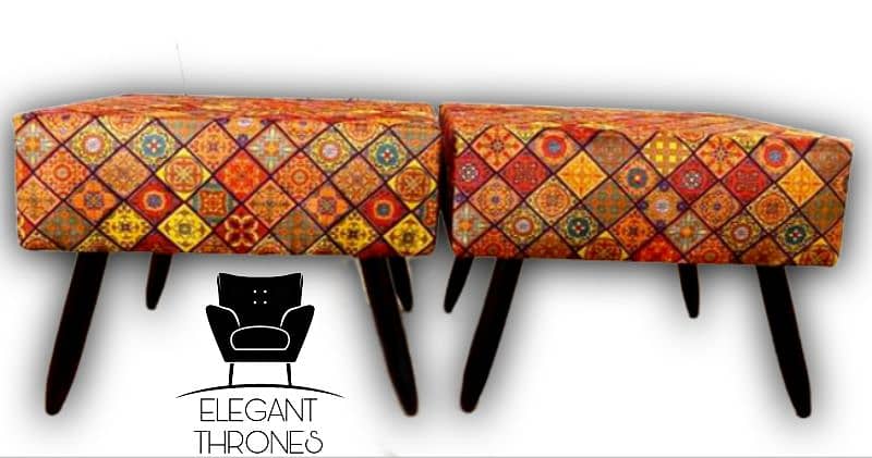 STOOLS/OTTOMAN PAIR AVAILABLE AT CHEAP PRICE (NEW) 7