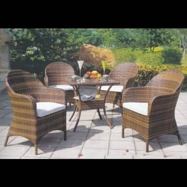 Rattan Patio Chairs, Cane Outdoor Furniture Set, Luxury sofa and cahir 6