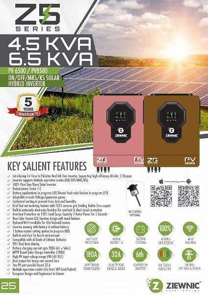 Ziewnic Z5 Solar Hybrid Inverter 6.5 (KVA) 6G PV8500 5