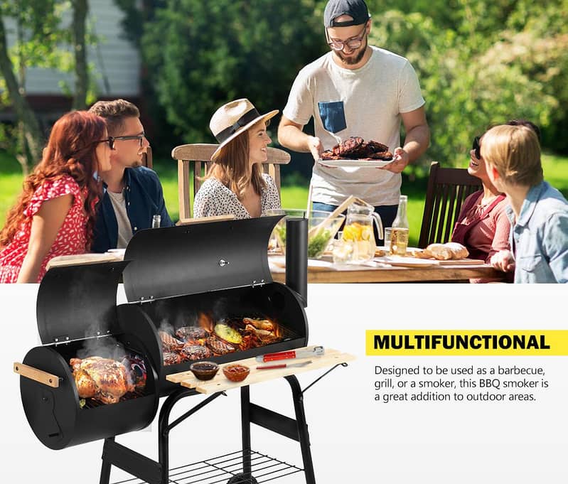 BBQ Smoker Charcoal Grill Roaster Portable Outdoor Camping 2 in 1 2