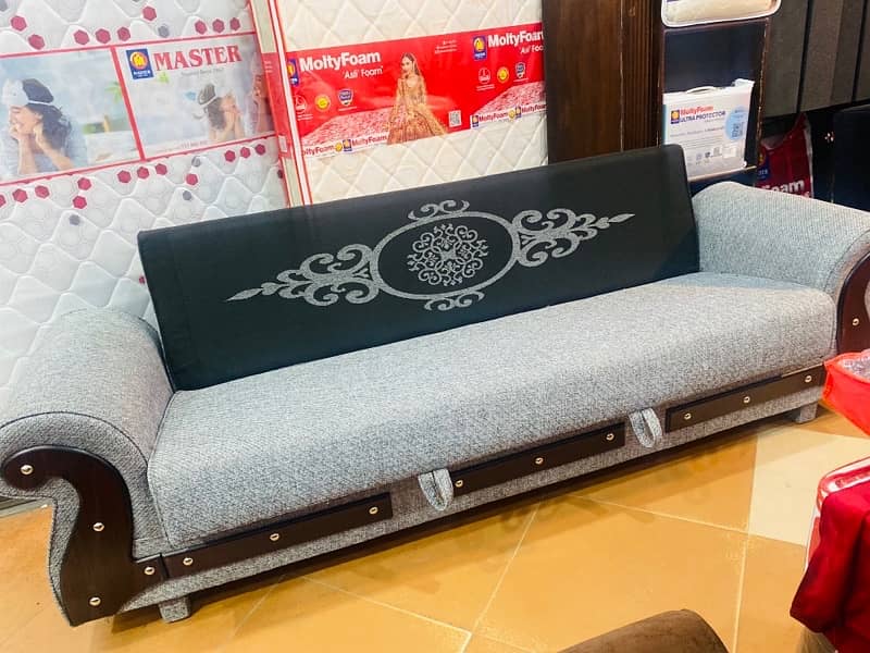 sofa cum bed (sofa +bed)( Molty foam (10 years warranty) (unlimited 2