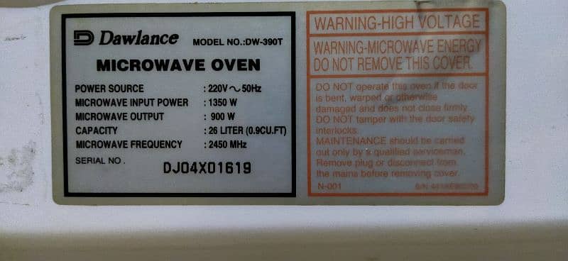 microwave oven dawlance 4