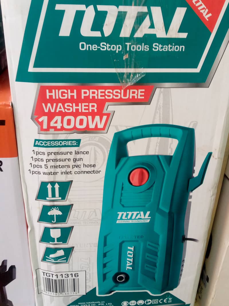 Imported TOTAL Brand High Pressure Car Washer - 1900 Psi 10