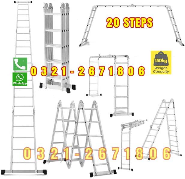 ALMUNIUM  LADDER FOLDING 20 FEET 0