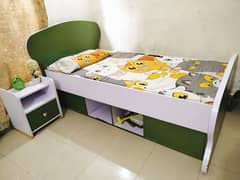 two single bed with two side tables.