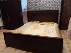 Bed with side table