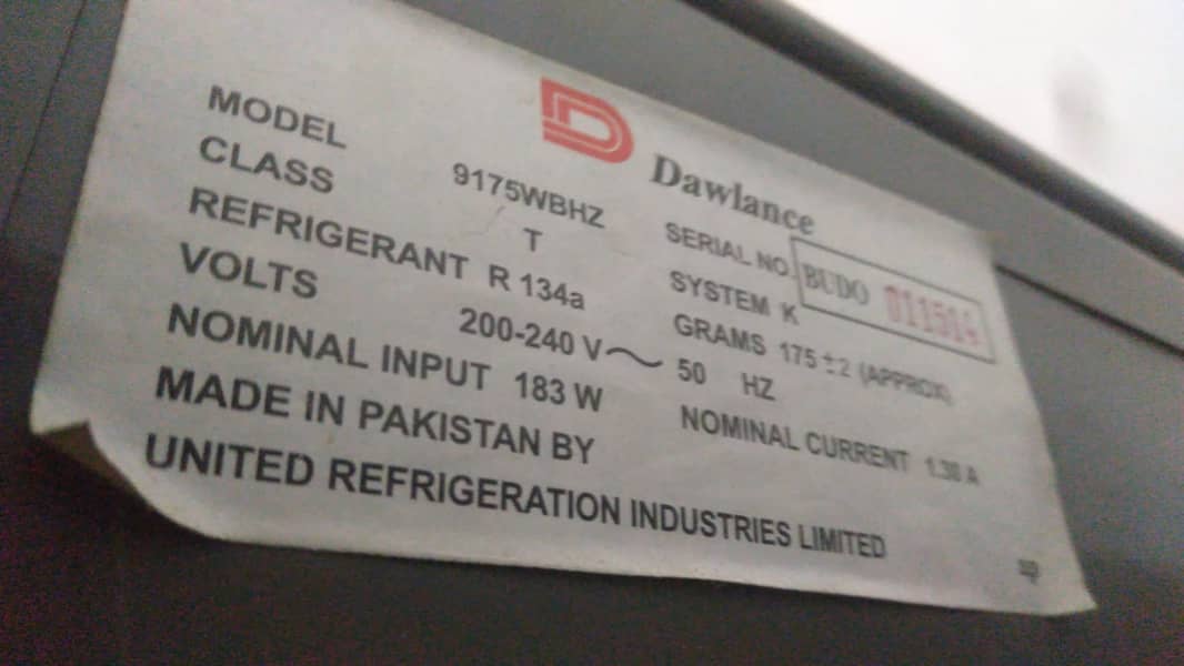 ORIGINAL DAWLANCE FRIDGE MODEL #9175WBHZ IN GOOD CONDITION 8