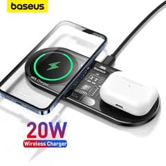 Baseus 20W Dual Wireless Charger  ( BOX PACK )