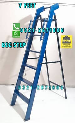 IRON FOLDABLE LADDER  BIG STEP 7 FEET HEAVY QUALITY  CLEANING FOR GYM
