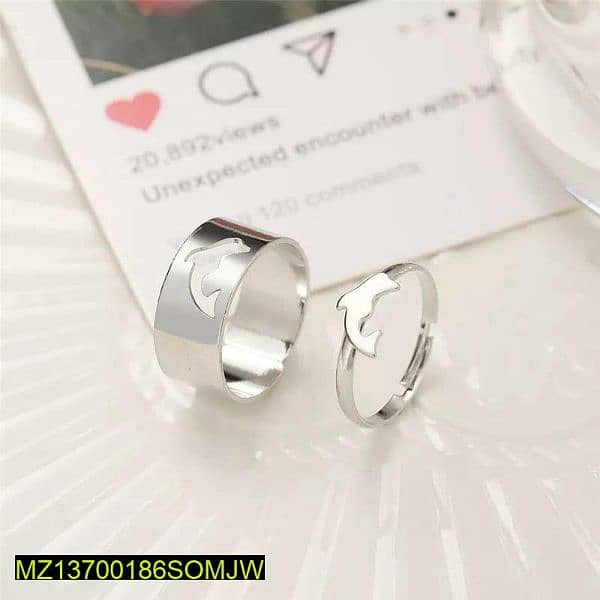 Dolphin couple rings 2 pieces Silver 0